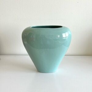 Vintage Teal Blue Haeger Vase Decor 80s